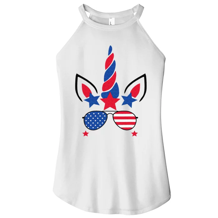 4th Of July Unicorn American Flag Patriotic Gift Women’s Perfect Tri Rocker Tank