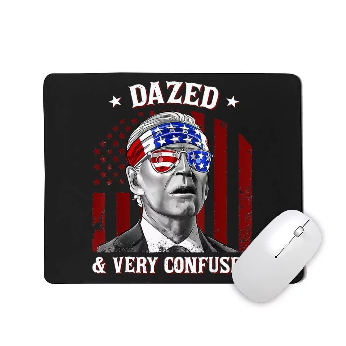 4th Of July Us Flag Funny Joe Biden Dazed And Very Confused Mousepad