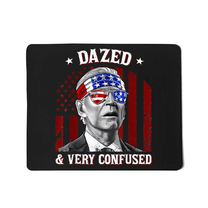 4th Of July Us Flag Funny Joe Biden Dazed And Very Confused Mousepad