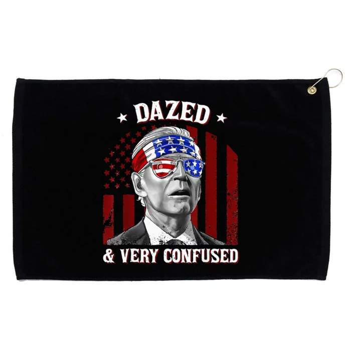 4th Of July Us Flag Funny Joe Biden Dazed And Very Confused Grommeted Golf Towel