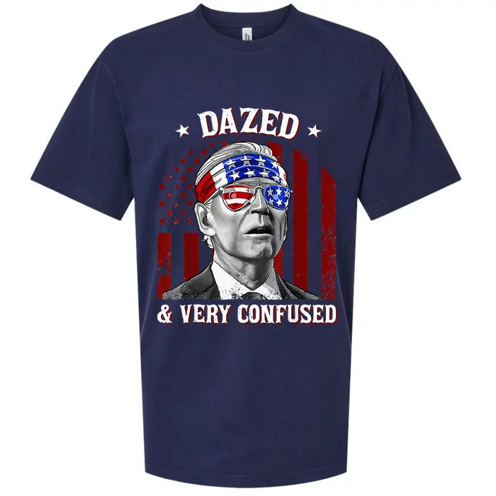 4th Of July Us Flag Funny Joe Biden Dazed And Very Confused Sueded Cloud Jersey T-Shirt