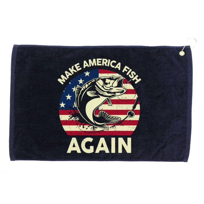 4th Of July Gift Make America Fishing Again Funny Dad Jokes Funny Gift Grommeted Golf Towel