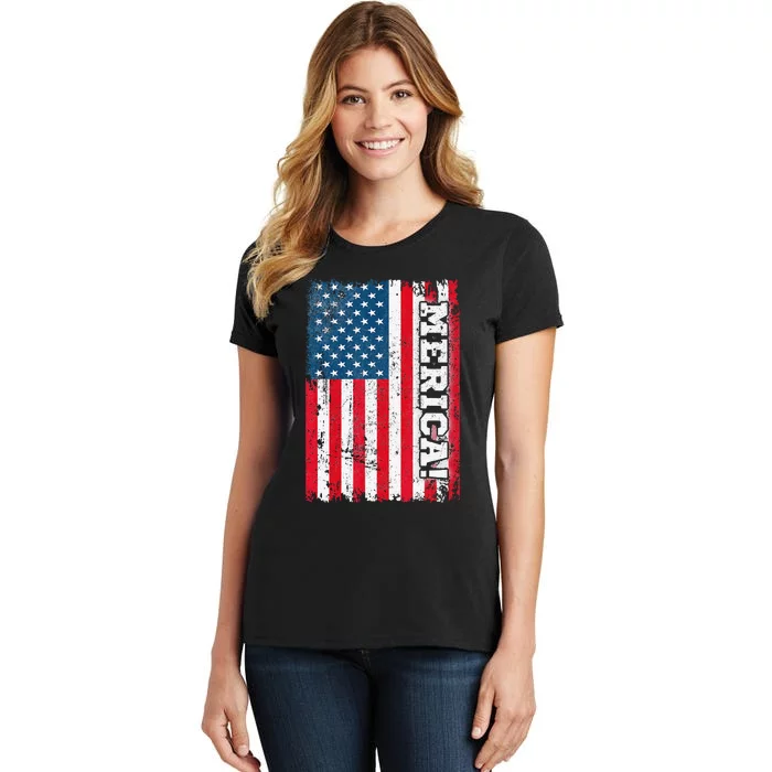 4th of July US Independence American Flag Patriotic Women's T-Shirt