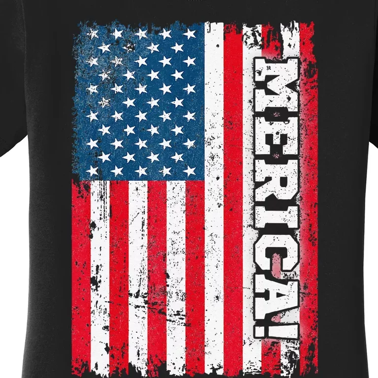 4th of July US Independence American Flag Patriotic Women's T-Shirt