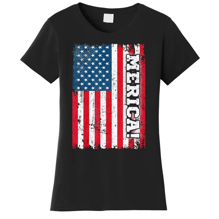 4th of July US Independence American Flag Patriotic Women's T-Shirt