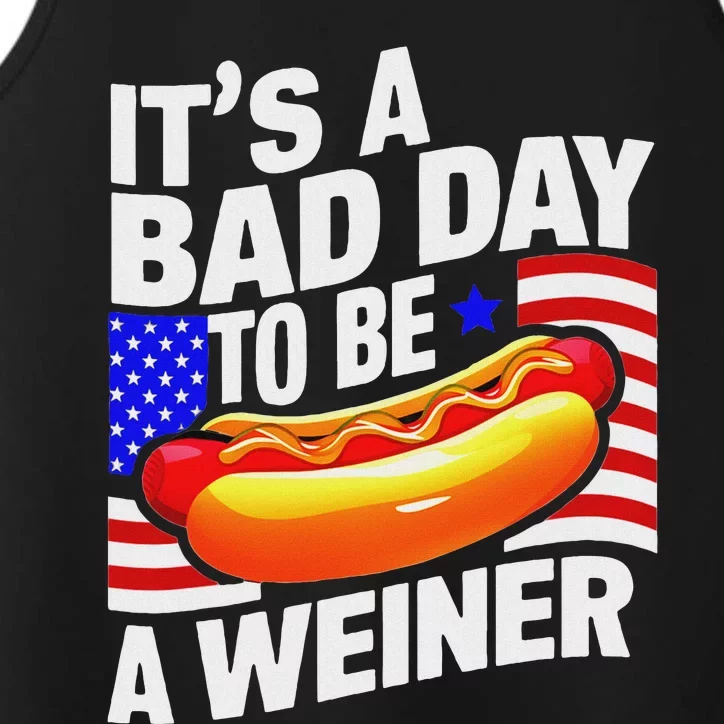 4th Of July Bad Day To Be Weiner Hotdog Independence Day Performance Tank