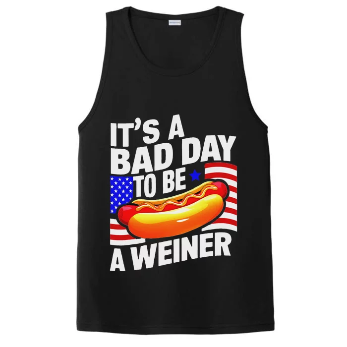 4th Of July Bad Day To Be Weiner Hotdog Independence Day Performance Tank