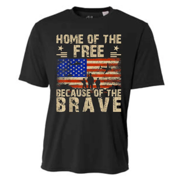 4th Of July USA Flag Home Of The Free Because Of The Brave Cooling Performance Crew T-Shirt