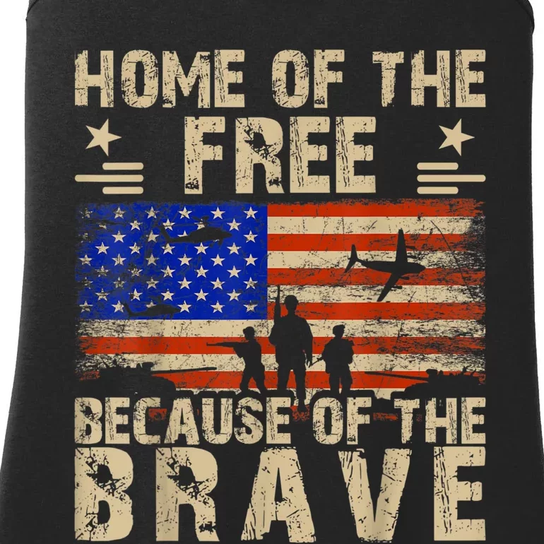 4th Of July USA Flag Home Of The Free Because Of The Brave Ladies Essential Tank