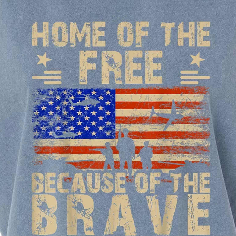 4th Of July USA Flag Home Of The Free Because Of The Brave Garment-Dyed Women's Muscle Tee