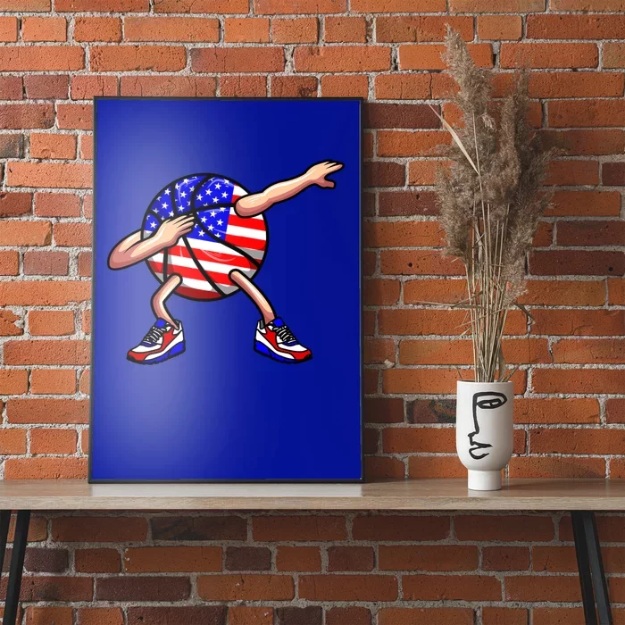 4th Of July Basketball Dabbing Ball Player Usa American Flag Gift Poster