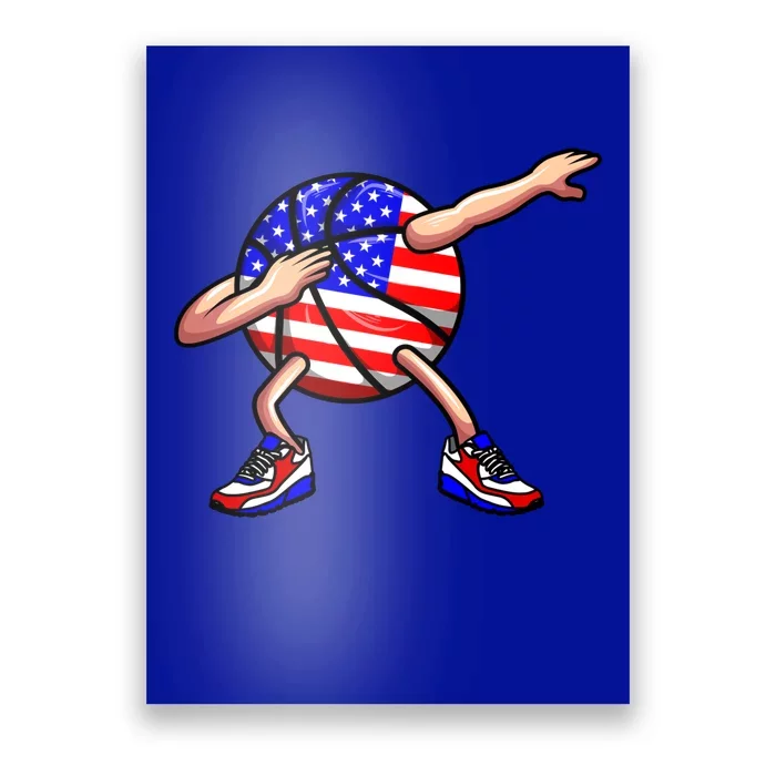 4th Of July Basketball Dabbing Ball Player Usa American Flag Gift Poster