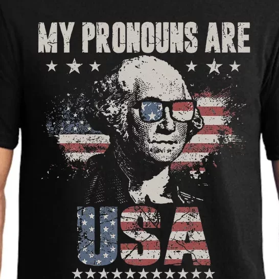 4th of July My Pronouns Are USA Flag Pajama Set