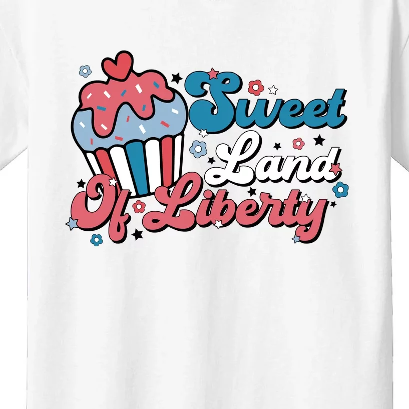 4th Of July Retro Sweet Land Of Liberty Gift Kids T-Shirt