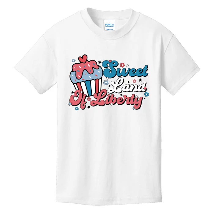 4th Of July Retro Sweet Land Of Liberty Gift Kids T-Shirt