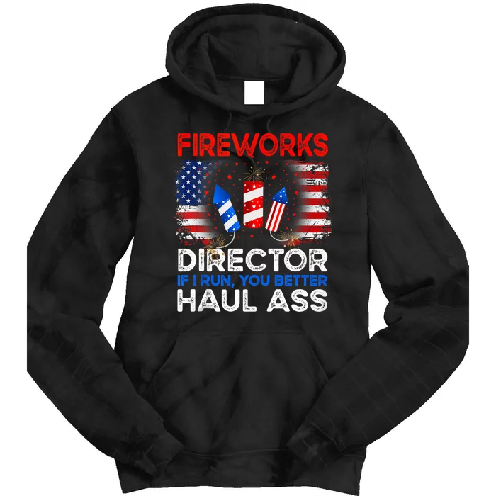 4th Of July Fireworks Director If I Run You Run Funny Tie Dye Hoodie