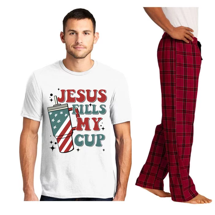 4th Of July Jesus Fills My Cup Pajama Set