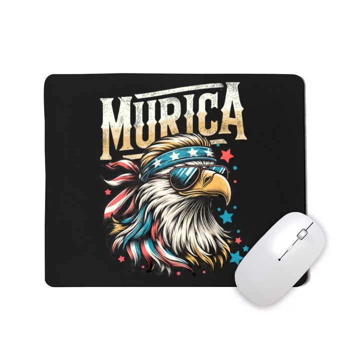 4th Of July Patriotic Funny Eagle July 4th Usa Murica Mousepad