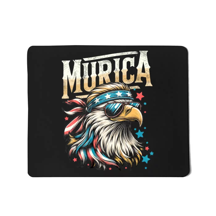 4th Of July Patriotic Funny Eagle July 4th Usa Murica Mousepad