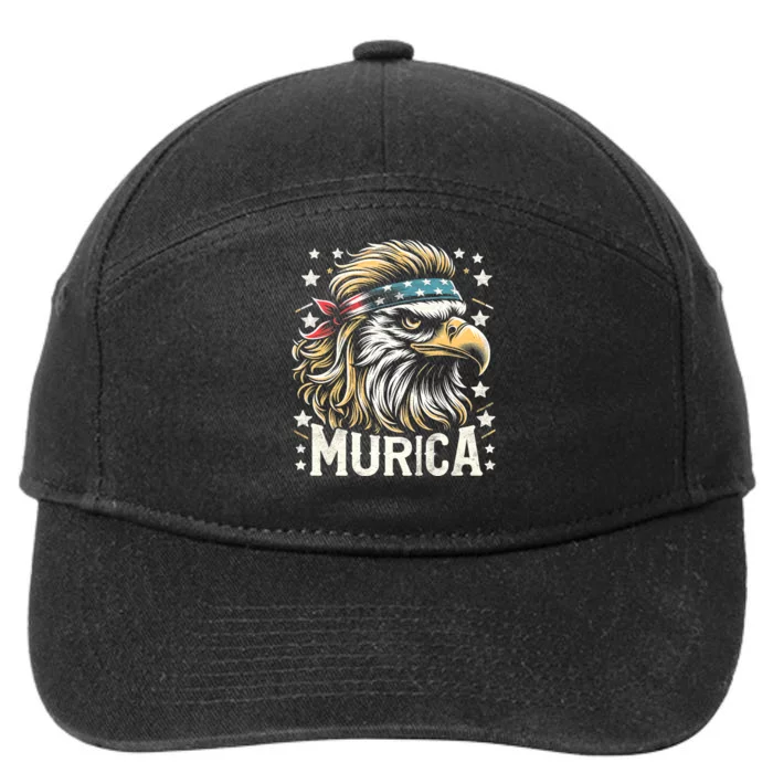 4th Of July Patriotic Funny Eagle July 4th Usa Murica 7-Panel Snapback Hat