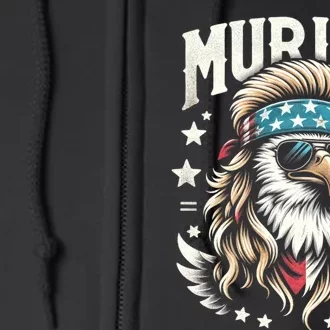 4th Of July Patriotic Funny Eagle July 4th Usa Murica Full Zip Hoodie