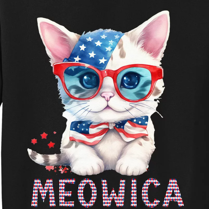 4th of July Meowica's patriotic graphic tees for cat lovers Sweatshirt