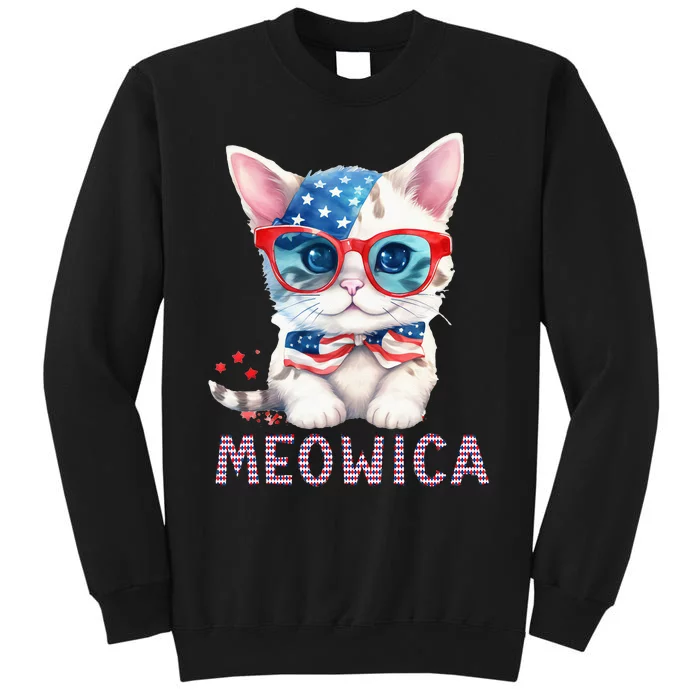 4th of July Meowica's patriotic graphic tees for cat lovers Sweatshirt