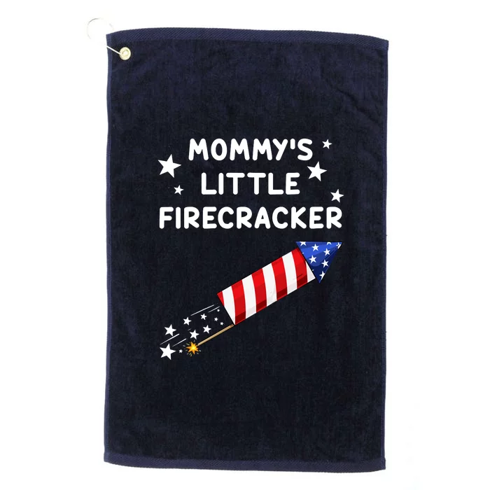 4th Of July Birthday Mom Mommy Of The Little Firecracker Gift Platinum Collection Golf Towel