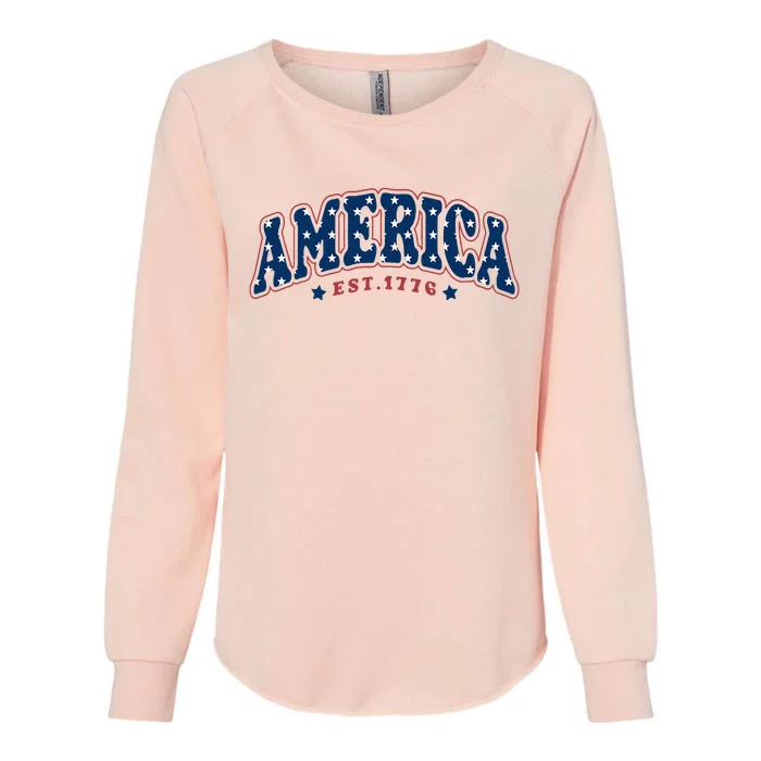 4th of july America Est 1776 4th july Womens California Wash Sweatshirt