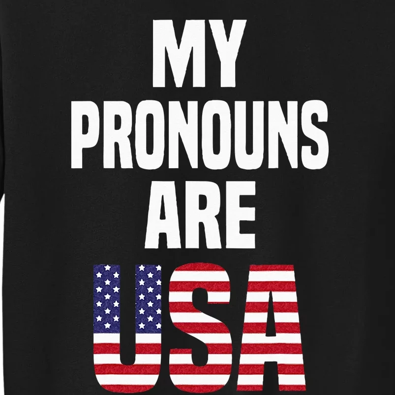 4th Of July Funny My Pronouns Are USA Tall Sweatshirt