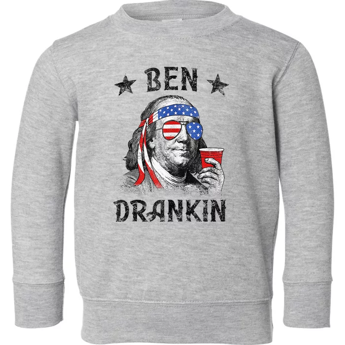 4th Of July For Men Ben Drankin Funny Beer Toddler Sweatshirt