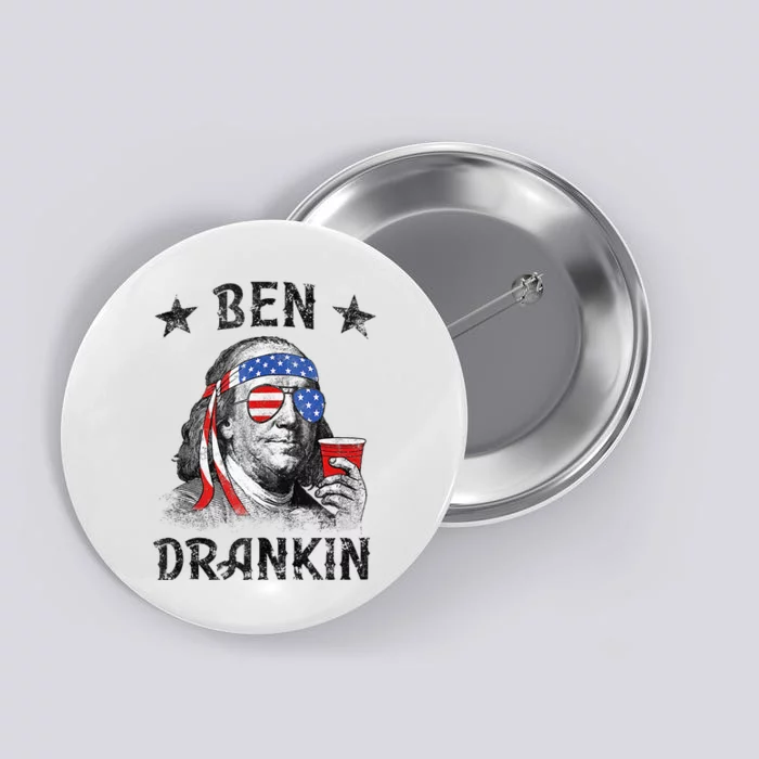 4th Of July For Men Ben Drankin Funny Beer Button