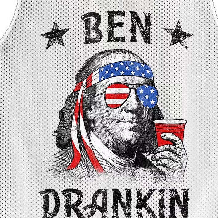 4th Of July For Men Ben Drankin Funny Beer Mesh Reversible Basketball Jersey Tank