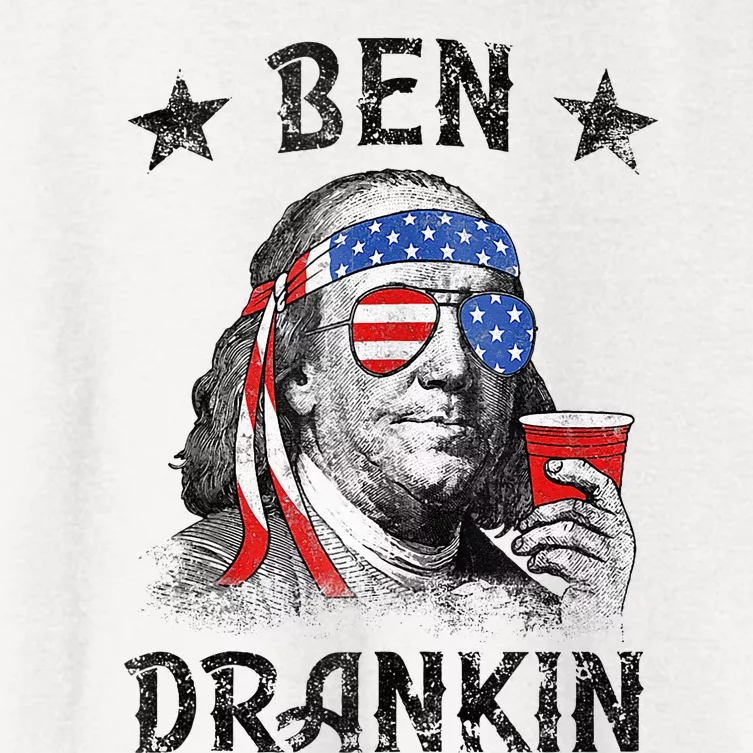 4th Of July For Men Ben Drankin Funny Beer Women's Crop Top Tee