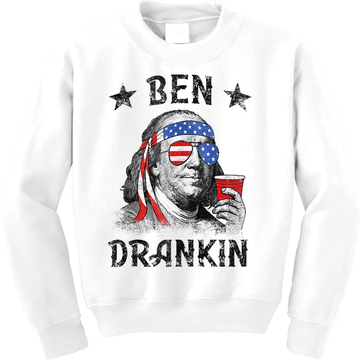 4th Of July For Men Ben Drankin Funny Beer Kids Sweatshirt