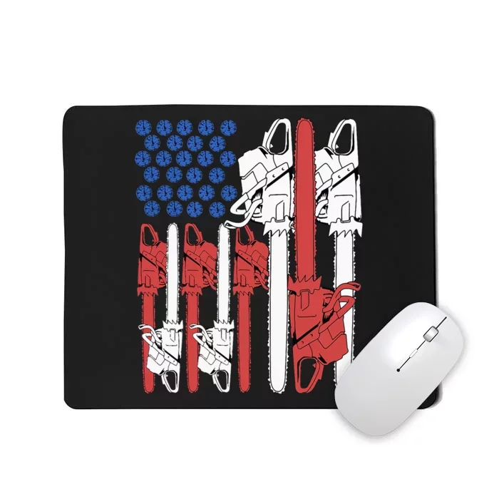 4th Of July Arborist Men Tree Climber Dad Chainsaw Mousepad