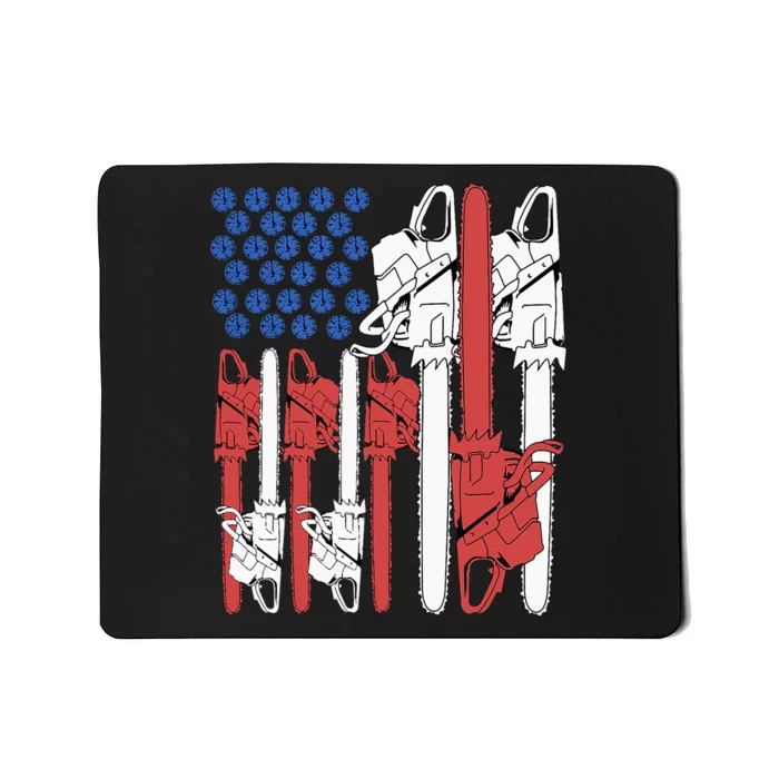 4th Of July Arborist Men Tree Climber Dad Chainsaw Mousepad