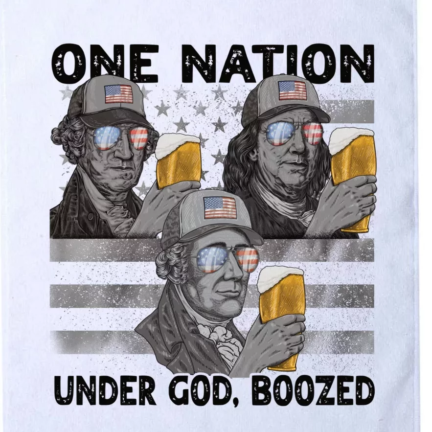 4th Of July Beer One Nation Under God Boozed Presidents Gift Platinum Collection Golf Towel