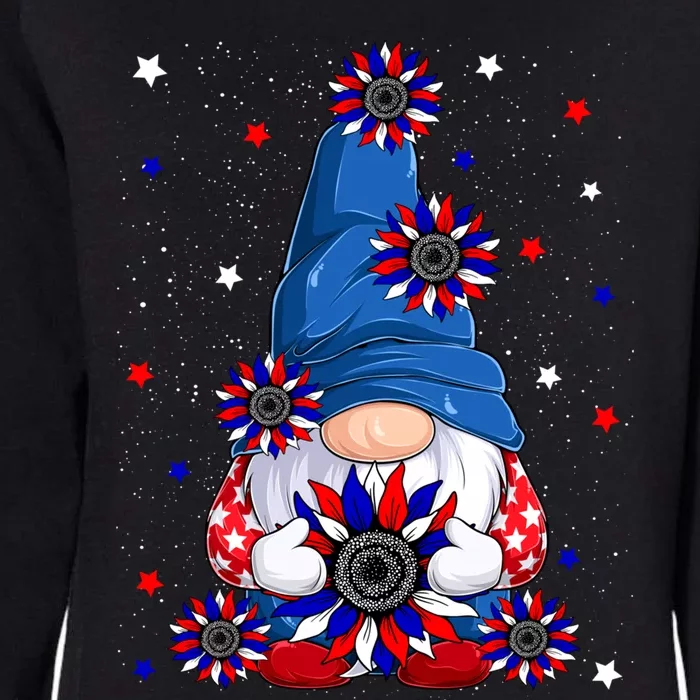 4th Of July American Flag Gnome Lover Sunflower Gift Womens California Wash Sweatshirt