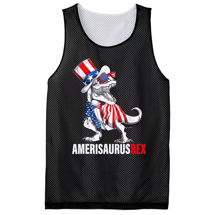 4th Of July T Rex Dinosaur Amerisaurus Rex Mesh Reversible Basketball Jersey Tank