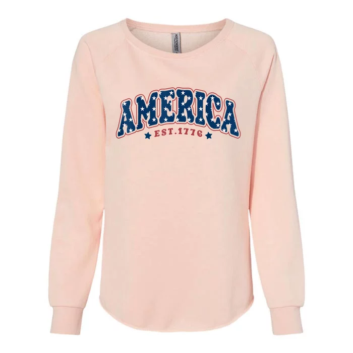 4th Of July America Est 1776 Womens California Wash Sweatshirt