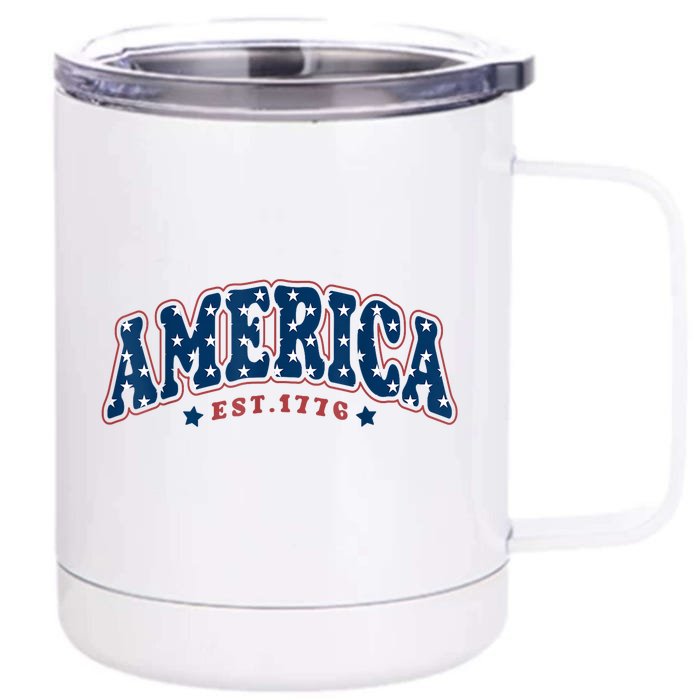 4th Of July America Est 1776 Front & Back 12oz Stainless Steel Tumbler Cup