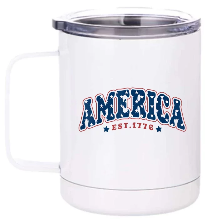 4th Of July America Est 1776 Front & Back 12oz Stainless Steel Tumbler Cup