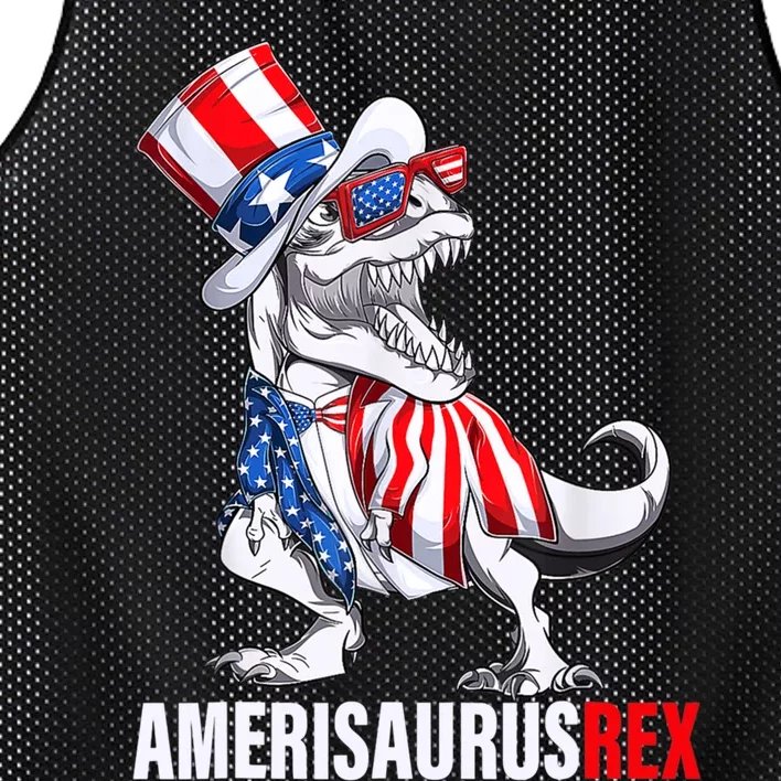 4th Of July T Rex Dinosaur Amerisaurus Rex Mesh Reversible Basketball Jersey Tank