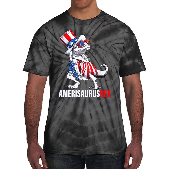 4th Of July T Rex Dinosaur Amerisaurus Rex Tie-Dye T-Shirt