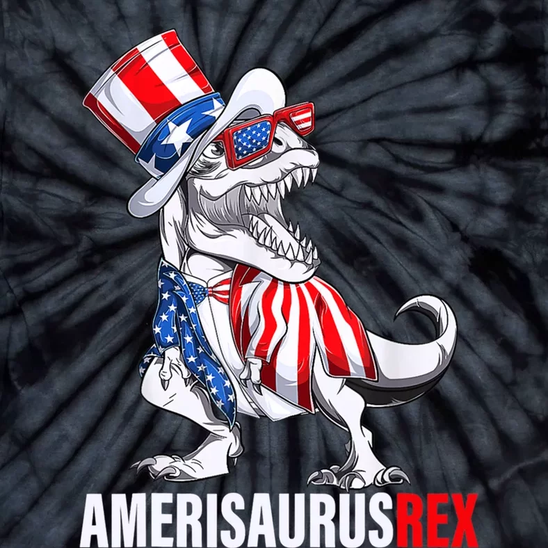 4th Of July T Rex Dinosaur Amerisaurus Rex Tie-Dye T-Shirt