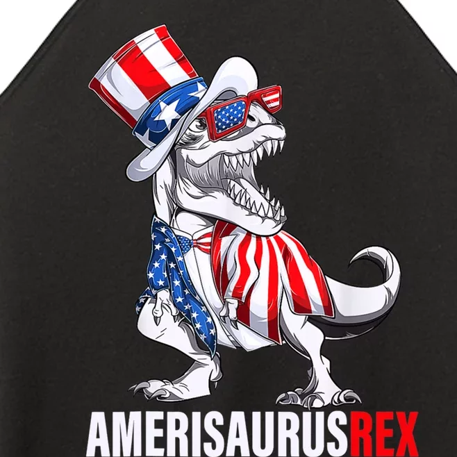 4th Of July T Rex Dinosaur Amerisaurus Rex Women’s Perfect Tri Rocker Tank