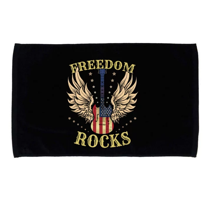 4th Of July American Flag Usa Freedom Rocks Great Gift Microfiber Hand Towel