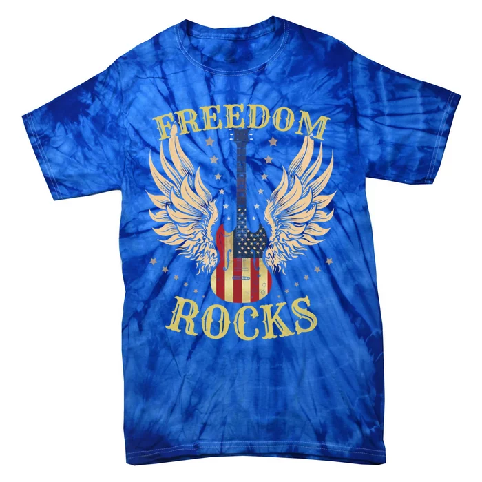 4th Of July American Flag Usa Freedom Rocks Great Gift Tie-Dye T-Shirt