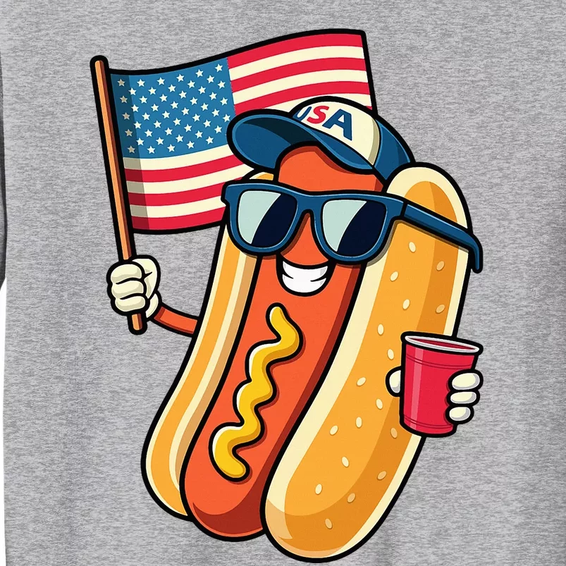 4th Of July Hotdog Funny Fourth Of July Patriotic Tall Sweatshirt